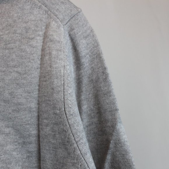 Meraki Light Gray Knitted Pull Over V Neck Long Sleeve Sweater Jumper Large - Picture 7 of 10
